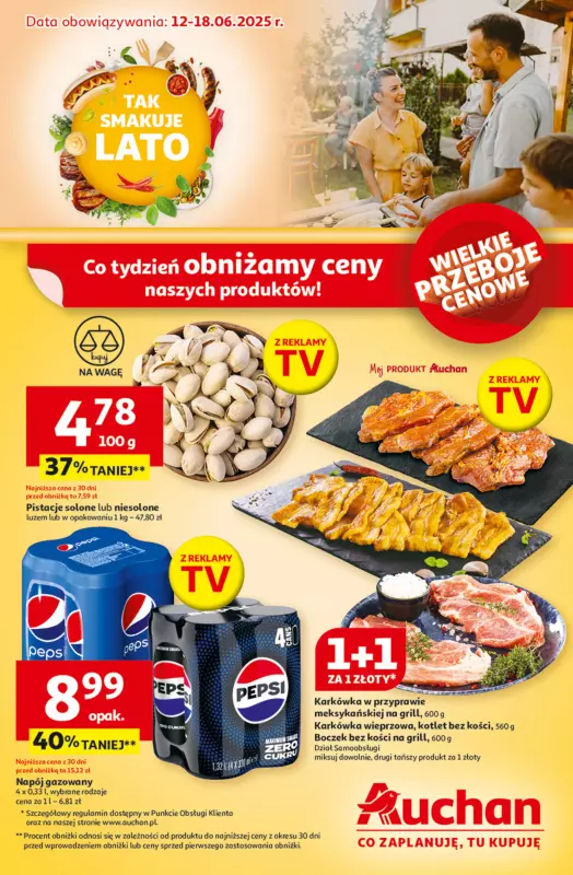 Auchan - gazetka promocyjna Gazetka Tak smakuje lato Hipermarket Auchan od czwartku 12.06 do środy 18.06