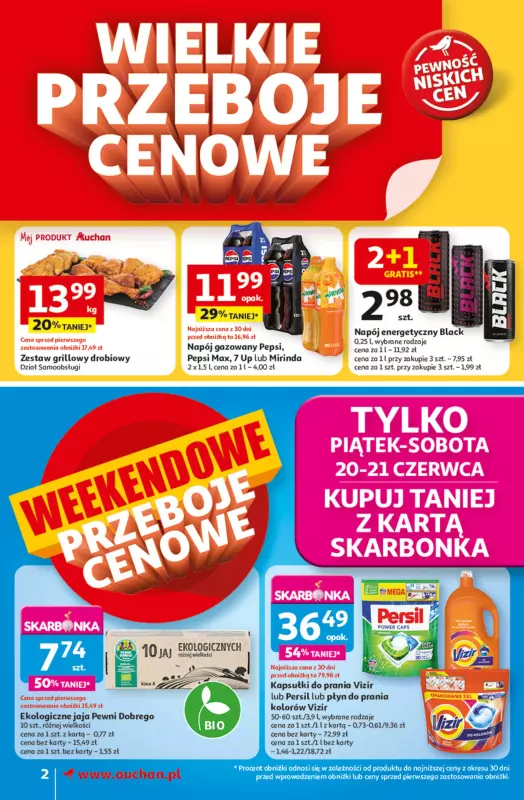 Auchan - gazetka promocyjna JAK PRAGNĘ LATA Supermarket  do środy 25.06 - strona 2