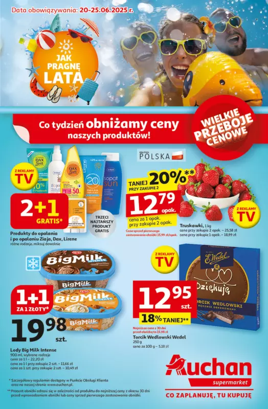 Auchan - gazetka promocyjna JAK PRAGNĘ LATA Supermarket od piątku 20.06 do środy 25.06