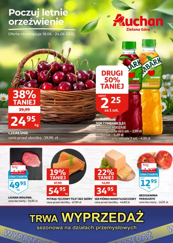 Auchan - gazetka promocyjna Gazetka Zielona Góra I Poczuj letnie orzeźwienie od środy 18.06 do wtorku 24.06