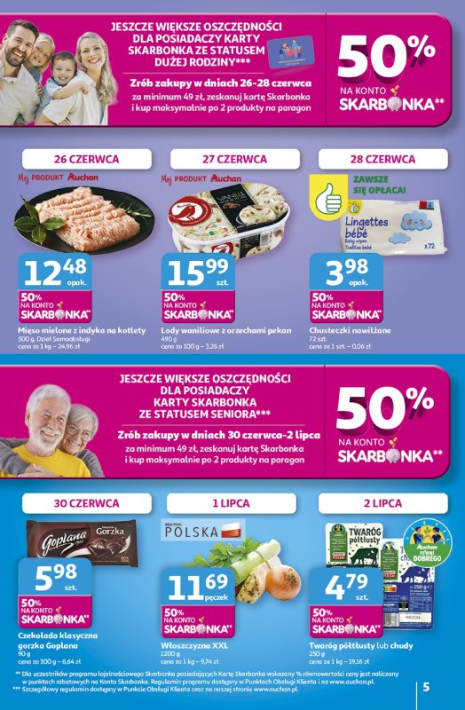 Auchan - gazetka promocyjna Gazetka ROZKRĘCAMY LATO Hipermarket Auchan od czwartku 26.06 do środy 02.07 - strona 5