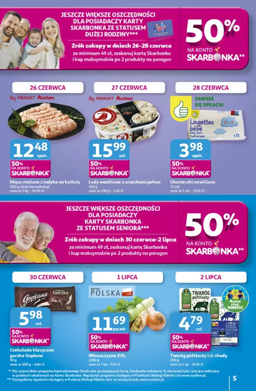 Auchan - gazetka promocyjna Gazetka ROZKRĘCAMY LATO Hipermarket Auchan od czwartku 26.06 do środy 02.07 - strona 5