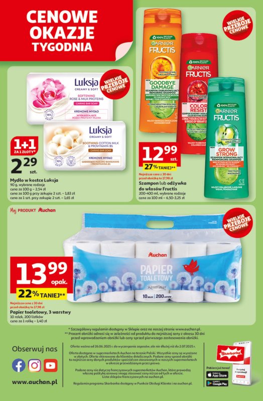 Auchan - gazetka promocyjna Gazetka ROZKRĘCAMY LATO Supermarket Auchan od czwartku 26.06 do środy 02.07 - strona 14