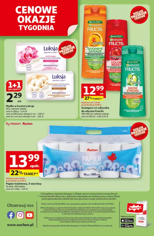 Auchan - gazetka promocyjna Gazetka ROZKRĘCAMY LATO Supermarket Auchan  do środy 02.07 - strona 14