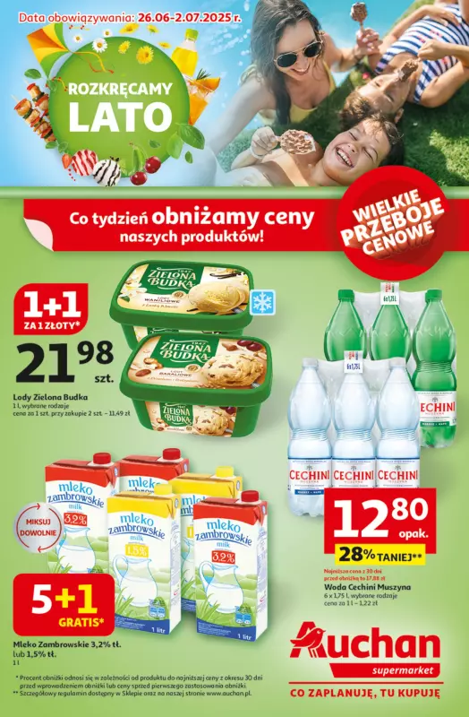 Auchan - gazetka promocyjna Gazetka ROZKRĘCAMY LATO Supermarket Auchan od czwartku 26.06 do środy 02.07