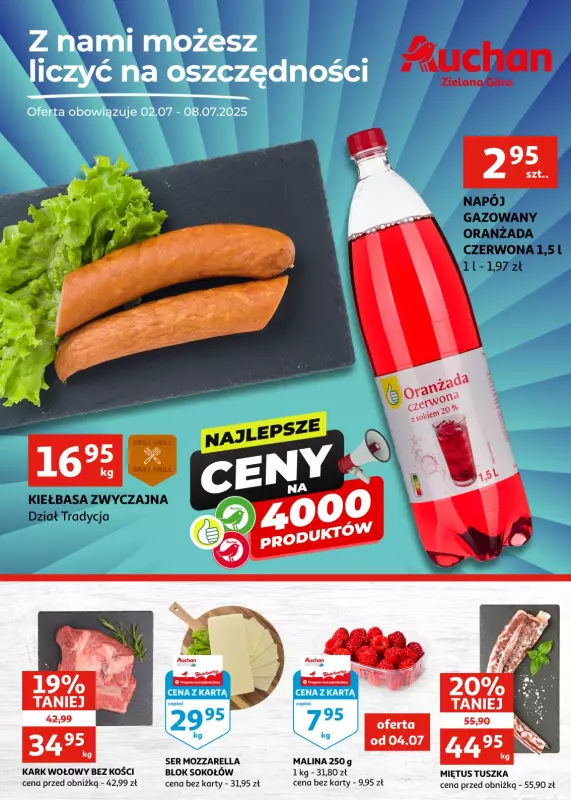 Auchan - gazetka promocyjna Gazetka Zielona Góra I Z nami możesz liczyć na oszczędności od środy 02.07 do wtorku 08.07