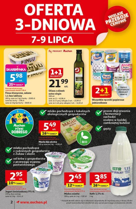 Auchan - gazetka promocyjna NA LATO JAK ZNALAZŁ Supermarket Auchan od czwartku 03.07 do środy 09.07 - strona 2
