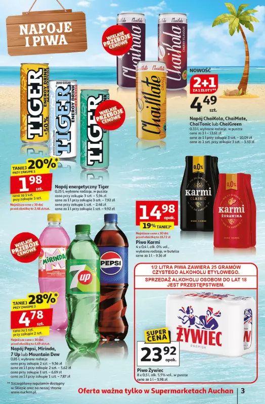 Auchan - gazetka promocyjna NA LATO JAK ZNALAZŁ Supermarket Auchan   - strona 3