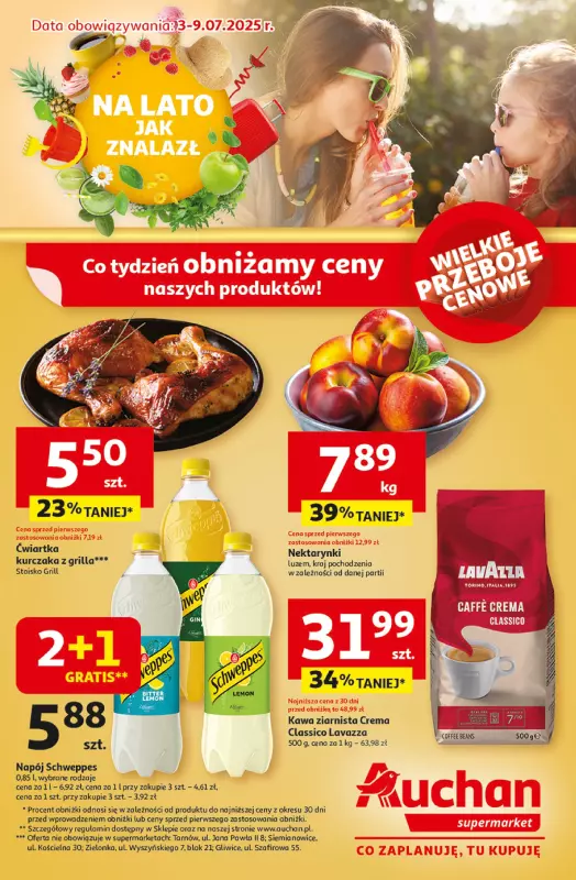 Auchan - gazetka promocyjna NA LATO JAK ZNALAZŁ Supermarket Auchan  
