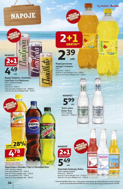 Auchan - gazetka promocyjna Gazetka NA LATO JAK ZNALAZŁ Hipermarket Auchan od czwartku 03.07 do środy 09.07 - strona 34