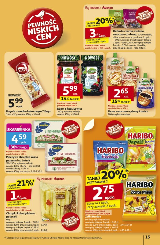 Auchan - gazetka promocyjna Gazetka NA LATO JAK ZNALAZŁ Hipermarket Auchan od czwartku 03.07 do środy 09.07 - strona 15