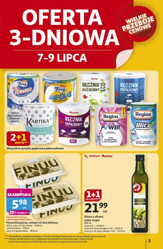 Auchan - gazetka promocyjna Gazetka NA LATO JAK ZNALAZŁ Hipermarket Auchan od czwartku 03.07 do środy 09.07 - strona 3