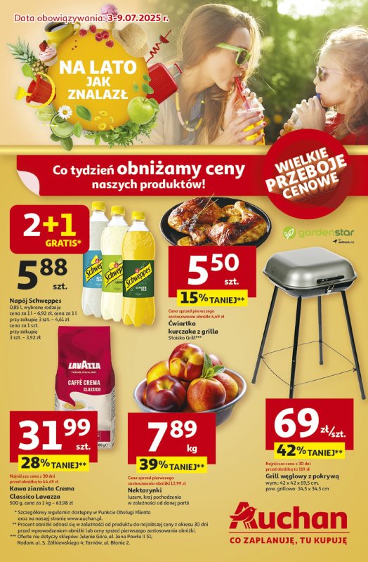 Auchan - gazetka promocyjna Gazetka NA LATO JAK ZNALAZŁ Hipermarket Auchan od czwartku 03.07 do środy 09.07