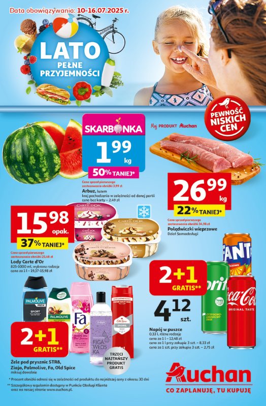 Auchan - gazetka promocyjna LATO PEŁNE PRZYJEMNOŚCI Hipermarket Auchan  do środy 16.07