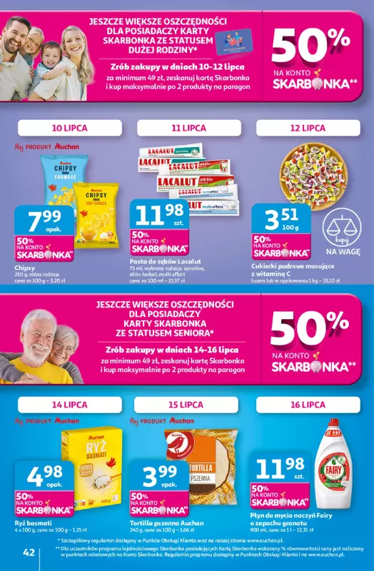 Auchan - gazetka promocyjna LATO PEŁNE PRZYJEMNOŚCI Hipermarket Auchan od wtorku 08.07 do środy 16.07 - strona 42