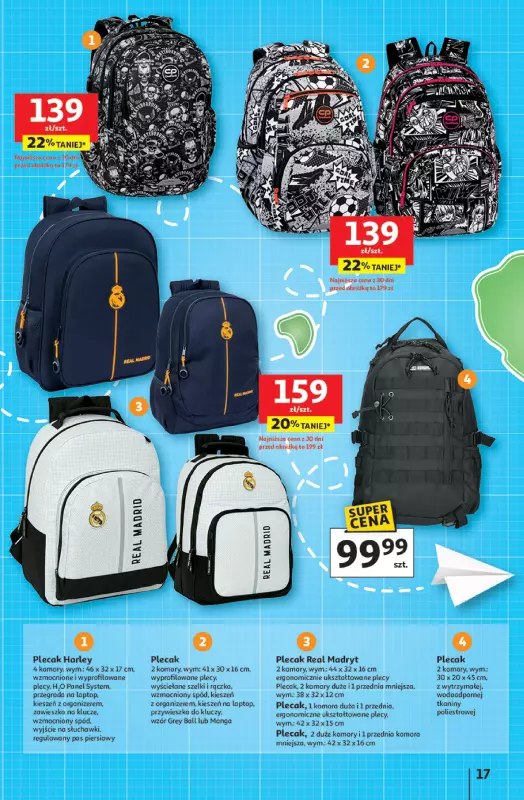 Auchan - gazetka promocyjna Gazetka Odlotowe ceny na start szkoły Hipermarket Auchan  do środy 30.07 - strona 17