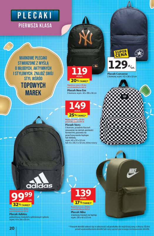 Auchan - gazetka promocyjna Gazetka Odlotowe ceny na start szkoły Hipermarket Auchan  do środy 30.07 - strona 20