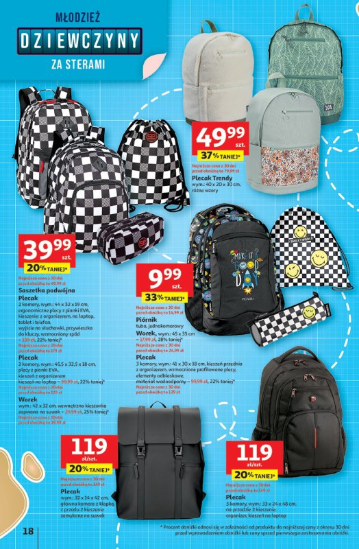 Auchan - gazetka promocyjna Gazetka Odlotowe ceny na start szkoły Hipermarket Auchan od czwartku 17.07 do środy 30.07 - strona 18