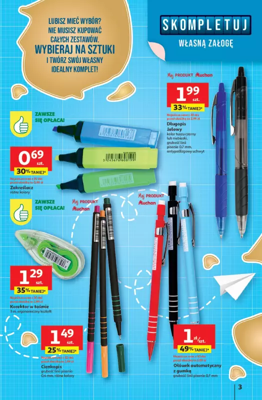 Auchan - gazetka promocyjna Gazetka Odlotowe ceny na start szkoły Hipermarket Auchan   - strona 3