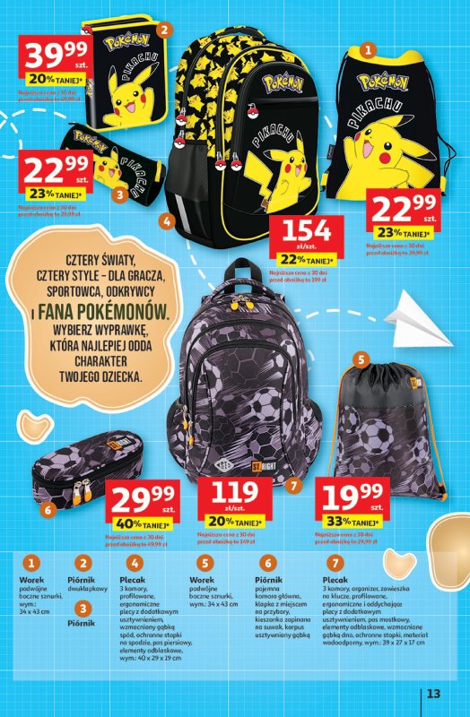 Auchan - gazetka promocyjna Gazetka Odlotowe ceny na start szkoły Hipermarket Auchan od czwartku 17.07 do środy 30.07 - strona 13