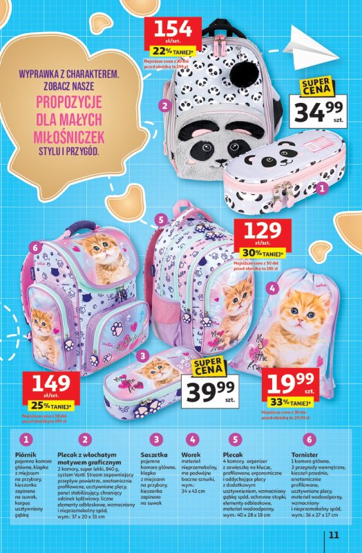 Auchan - gazetka promocyjna Gazetka Odlotowe ceny na start szkoły Hipermarket Auchan od czwartku 17.07 do środy 30.07 - strona 11