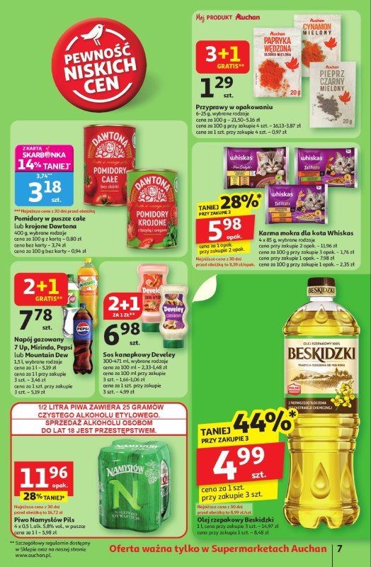 Auchan - gazetka promocyjna Gazetka Pewność niskich cen Supermarket Auchan od czwartku 17.07 do środy 23.07 - strona 7