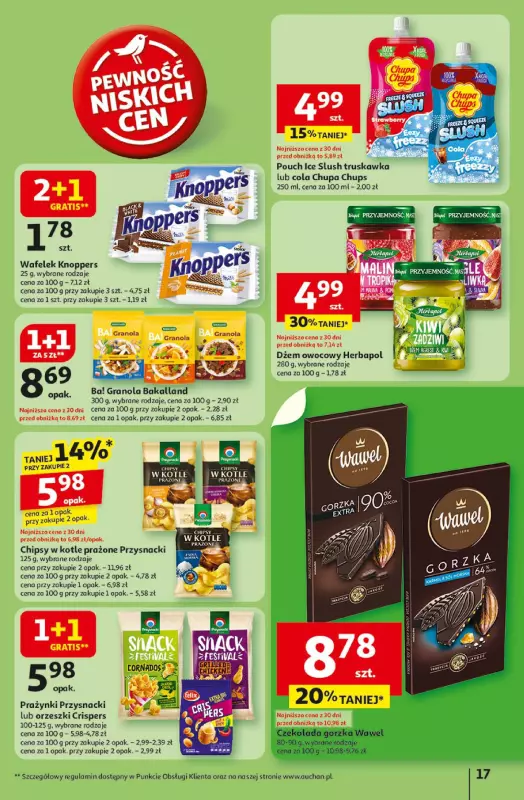 Auchan - gazetka promocyjna Gazetka Pewność niskich cen Hipermarket Auchan od czwartku 17.07 do środy 23.07 - strona 17