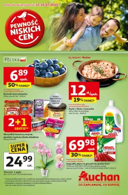 Auchan - gazetka promocyjna Gazetka Pewność niskich cen Hipermarket Auchan od czwartku 17.07 do środy 23.07