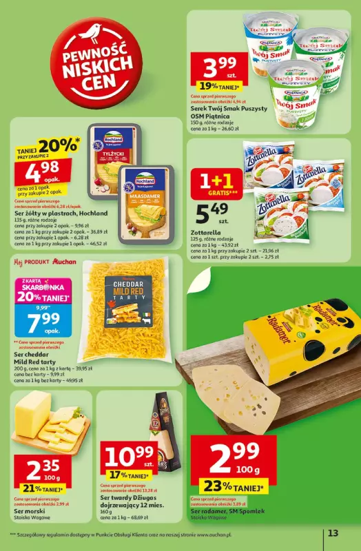 Auchan - gazetka promocyjna Gazetka Pewność niskich cen Hipermarket Auchan od czwartku 17.07 do środy 23.07 - strona 13