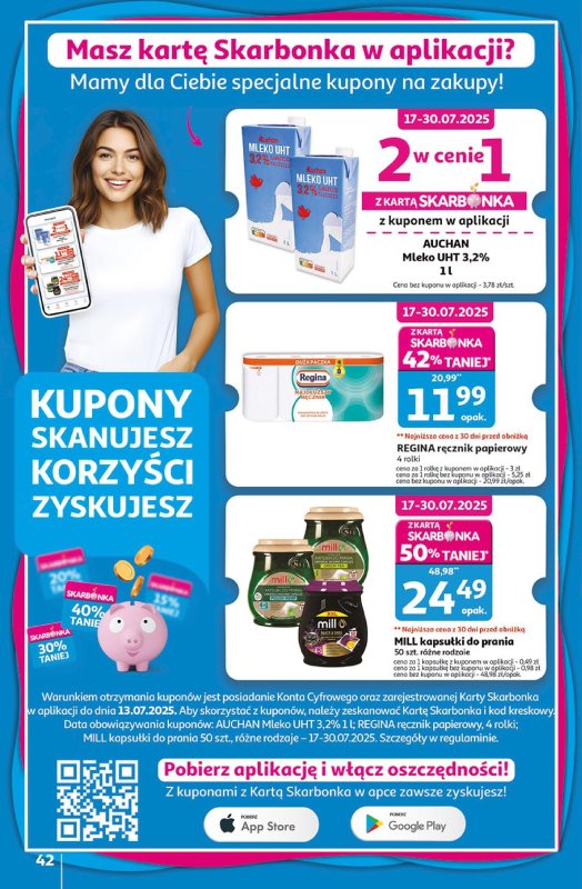 Auchan - gazetka promocyjna Gazetka Pewność niskich cen Hipermarket Auchan od czwartku 17.07 do środy 23.07 - strona 42