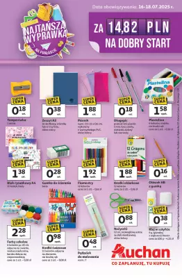 Auchan - gazetka promocyjna Gazetka NAJTAŃSZA Wyprawka Szkolna Hipermarket Auchan od środy 16.07 do piątku 18.07