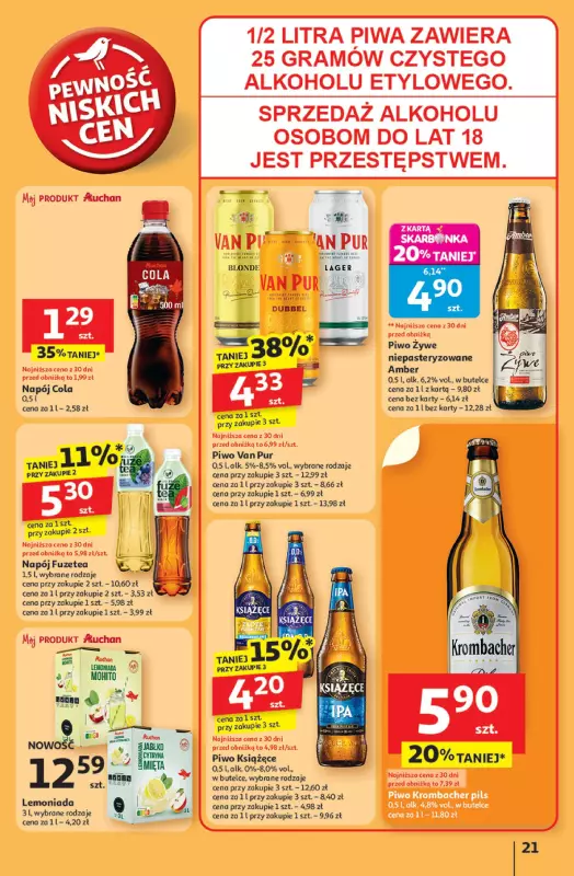 Auchan - gazetka promocyjna Pewność niskich cen Hipermarket od czwartku 24.07 do środy 30.07 - strona 21