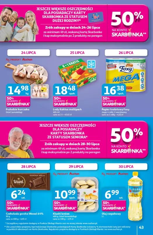 Auchan - gazetka promocyjna Pewność niskich cen Hipermarket  do środy 30.07 - strona 43