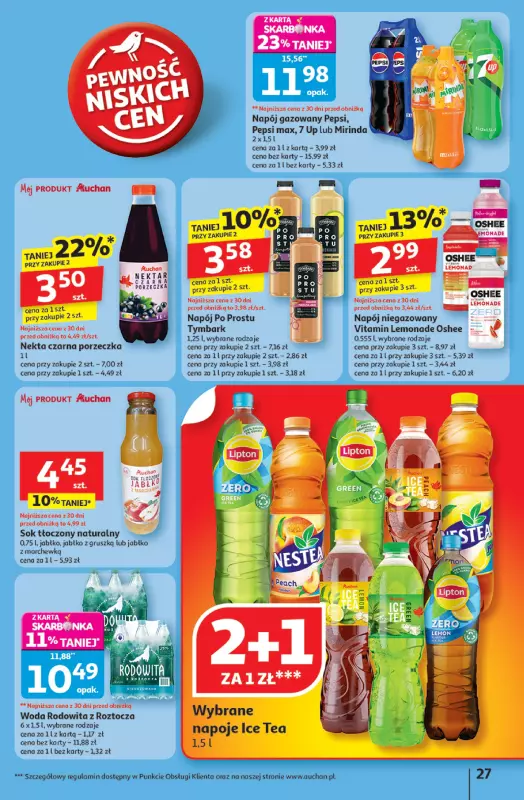 Auchan - gazetka promocyjna Pewność niskich cen Hipermarket  do środy 06.08 - strona 27