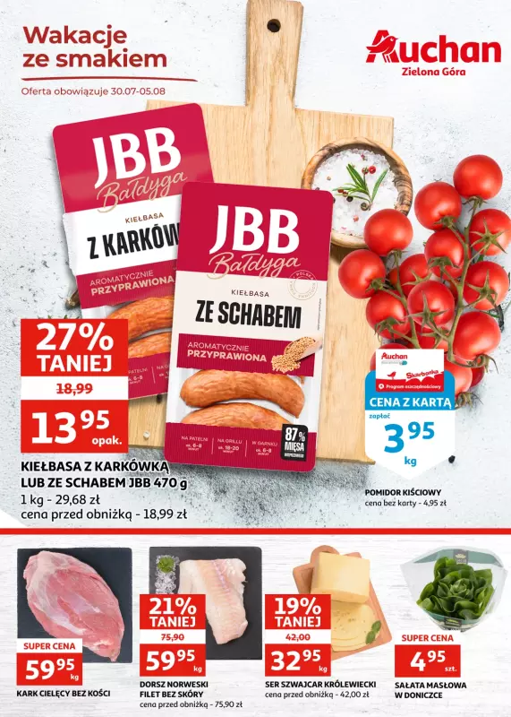 Auchan - gazetka promocyjna Gazetka Zielona Góra I Wakacje ze smakiem od środy 30.07 do wtorku 05.08