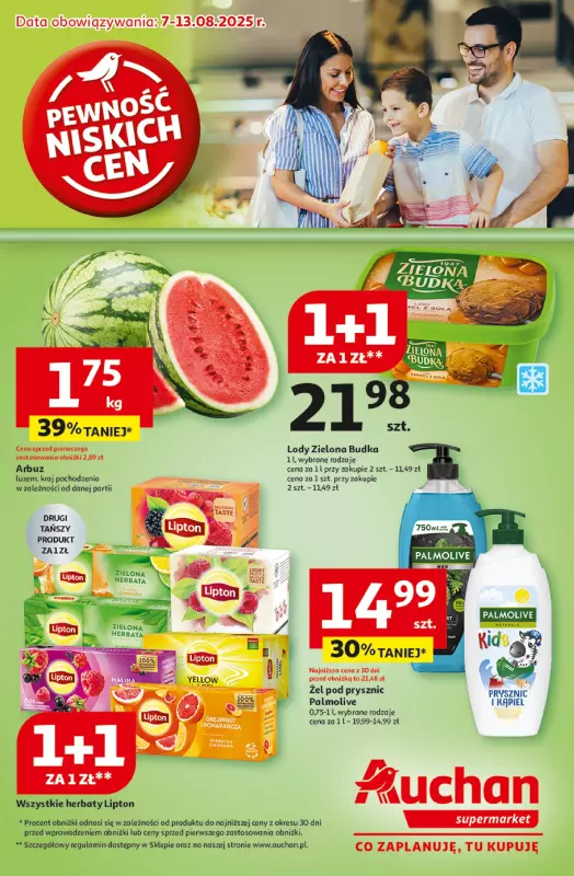 Auchan - gazetka promocyjna Pewność niskich cen Supermarket  do środy 13.08