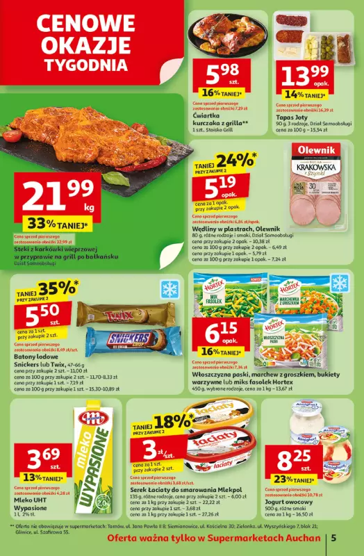 Auchan - gazetka promocyjna Pewność niskich cen Supermarket  do środy 13.08 - strona 5