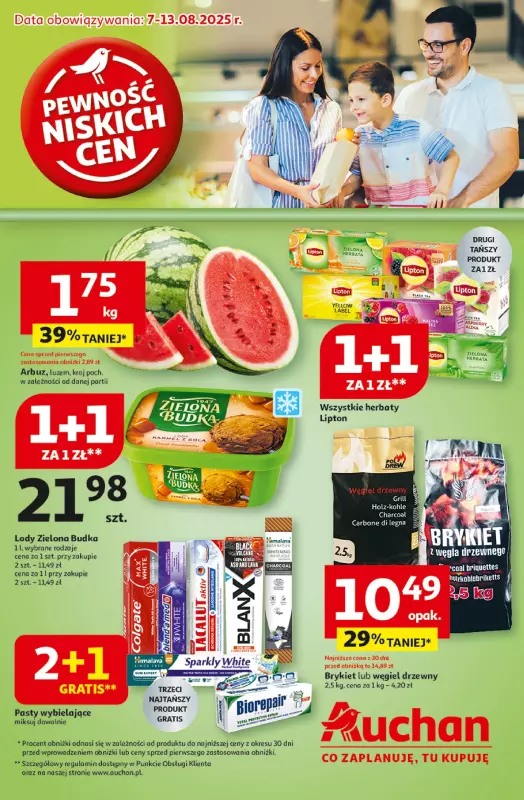 Auchan - gazetka promocyjna Pewność niskich cen Hipermarket od czwartku 07.08 do środy 13.08