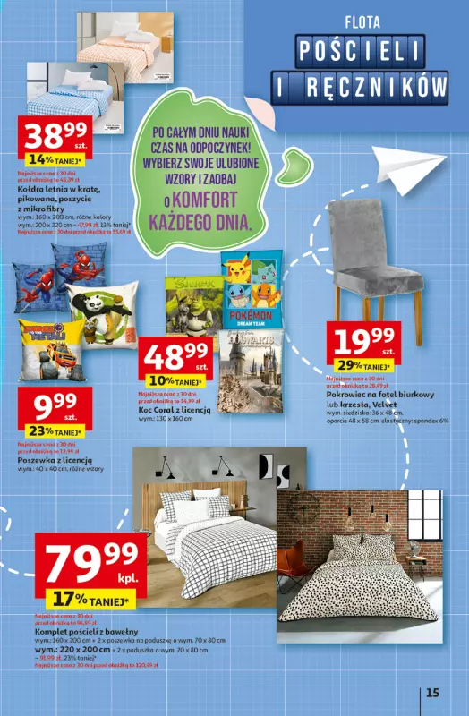 Auchan - gazetka promocyjna Pewność niskich cen Hipermarket od czwartku 07.08 do środy 13.08 - strona 15