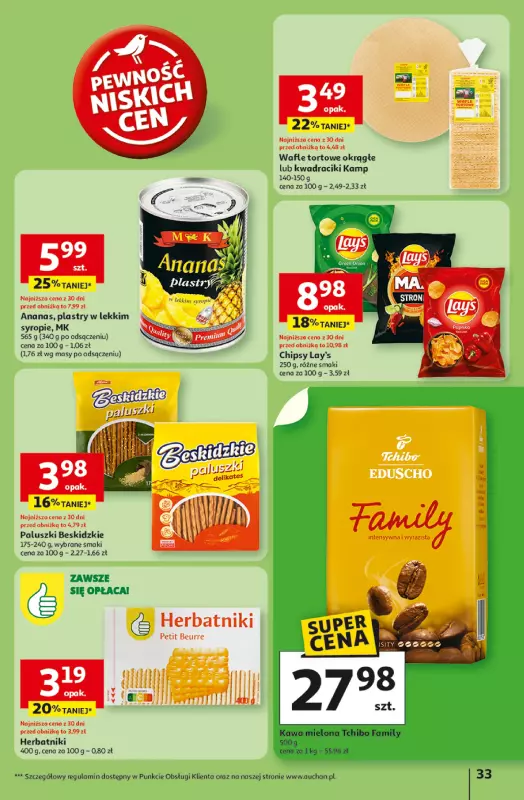 Auchan - gazetka promocyjna Pewność niskich cen Hipermarket od czwartku 07.08 do środy 13.08 - strona 33
