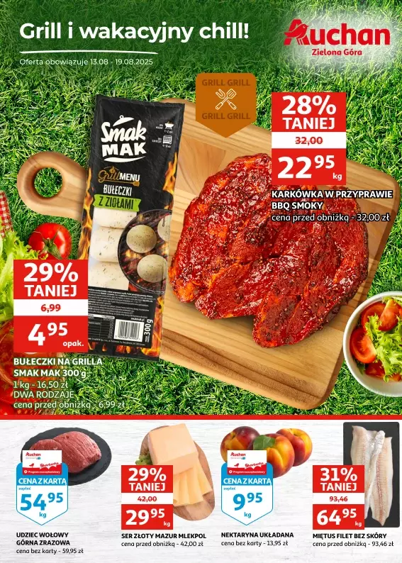 Auchan - gazetka promocyjna Gazetka Zielona Góra I Grill i wakacyjny chill od środy 13.08 do wtorku 19.08