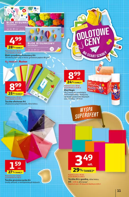 Auchan - gazetka promocyjna Odlotowe ceny na start szkoły Hipermarket od czwartku 14.08 do środy 20.08 - strona 11