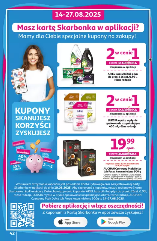 Auchan - gazetka promocyjna Odlotowe ceny na start szkoły Hipermarket od czwartku 14.08 do środy 20.08 - strona 42