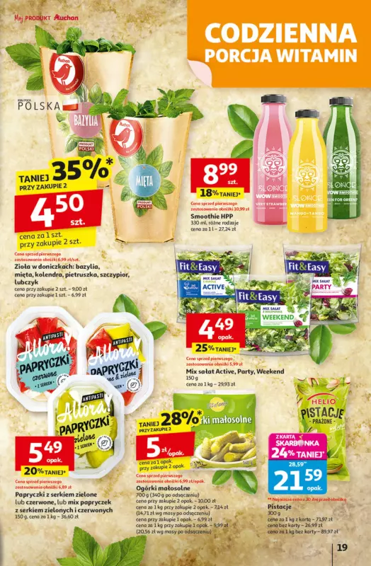 Auchan - gazetka promocyjna Odlotowe ceny na start szkoły Hipermarket  do środy 20.08 - strona 19