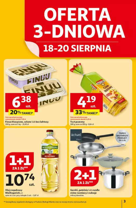 Auchan - gazetka promocyjna Odlotowe ceny na start szkoły Hipermarket od czwartku 14.08 do środy 20.08 - strona 3