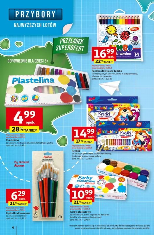 Auchan - gazetka promocyjna Odlotowe ceny na start szkoły Hipermarket od czwartku 14.08 do środy 20.08 - strona 4