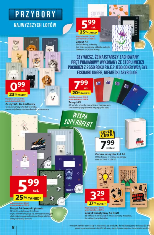 Auchan - gazetka promocyjna Odlotowe ceny na start szkoły Hipermarket  do środy 20.08 - strona 8
