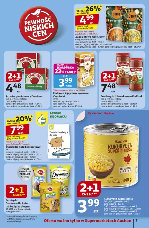 Auchan - gazetka promocyjna Odlotowe ceny na start szkoły Supermarket  do środy 20.08 - strona 7
