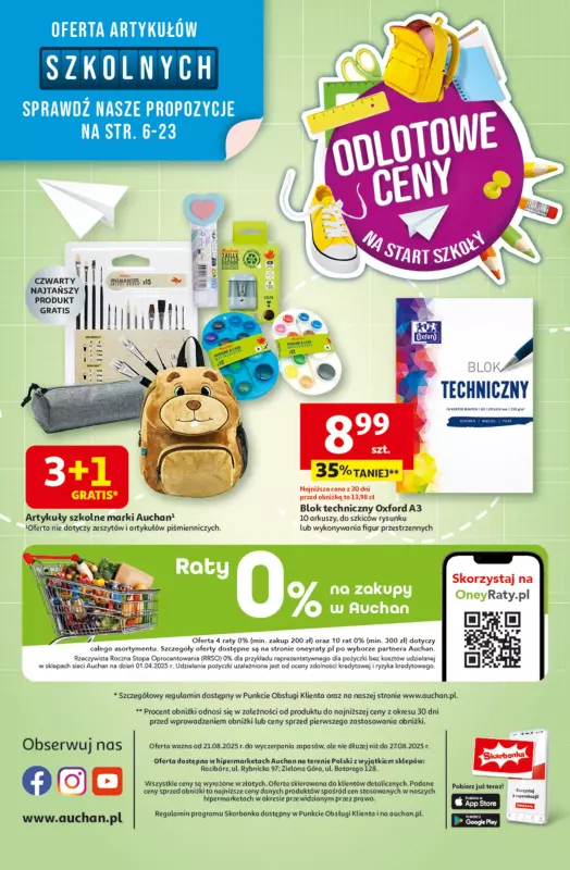 Auchan - gazetka promocyjna Gazetka Odlotowe ceny na start szkoły Hipermarket Auchan od czwartku 21.08 do środy 27.08 - strona 45