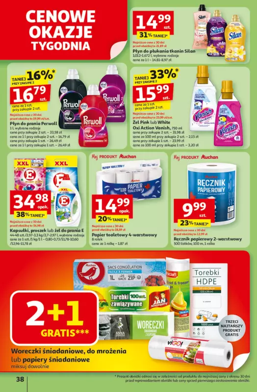 Auchan - gazetka promocyjna Gazetka Odlotowe ceny na start szkoły Hipermarket Auchan od czwartku 21.08 do środy 27.08 - strona 38